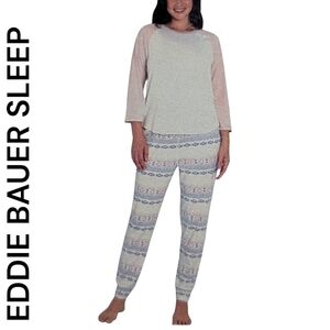 EDDIE BAUER | 2/$24 Women's Lounge Pajama Set | Cream/Tan | L, XL, XXL Available